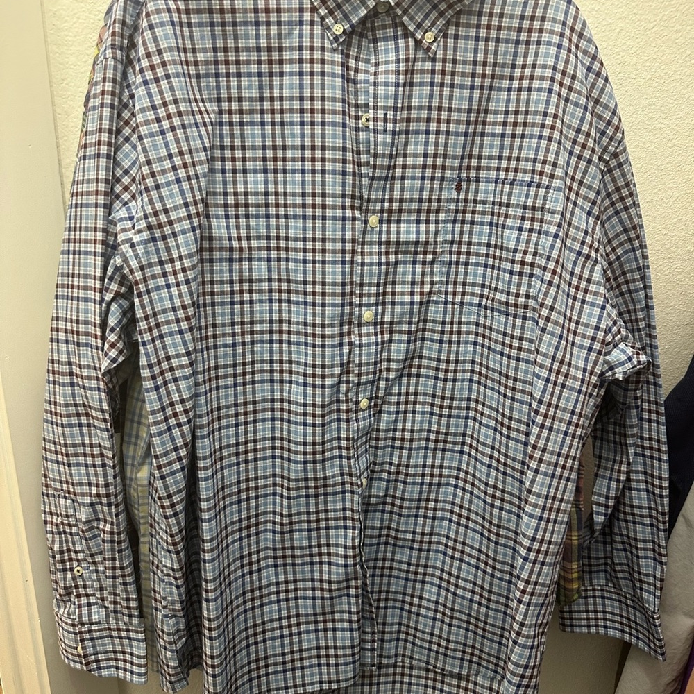Izod Men's Multicolor Plaid Button Down Shirt